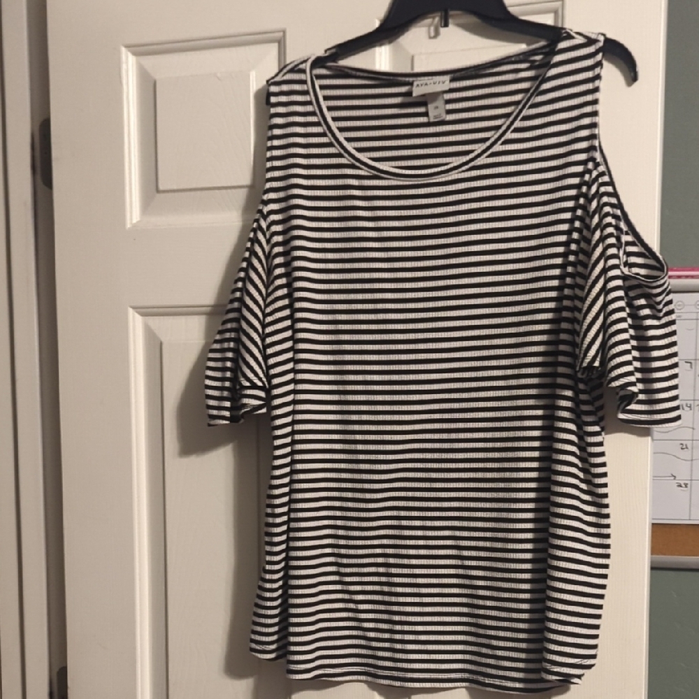 Striped Black and White Women's Top
